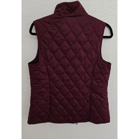 Eddie Bauer Women's Quilted Vest Maroon Puffer Sleeveless Jacket Medium - Picture 5 of 5